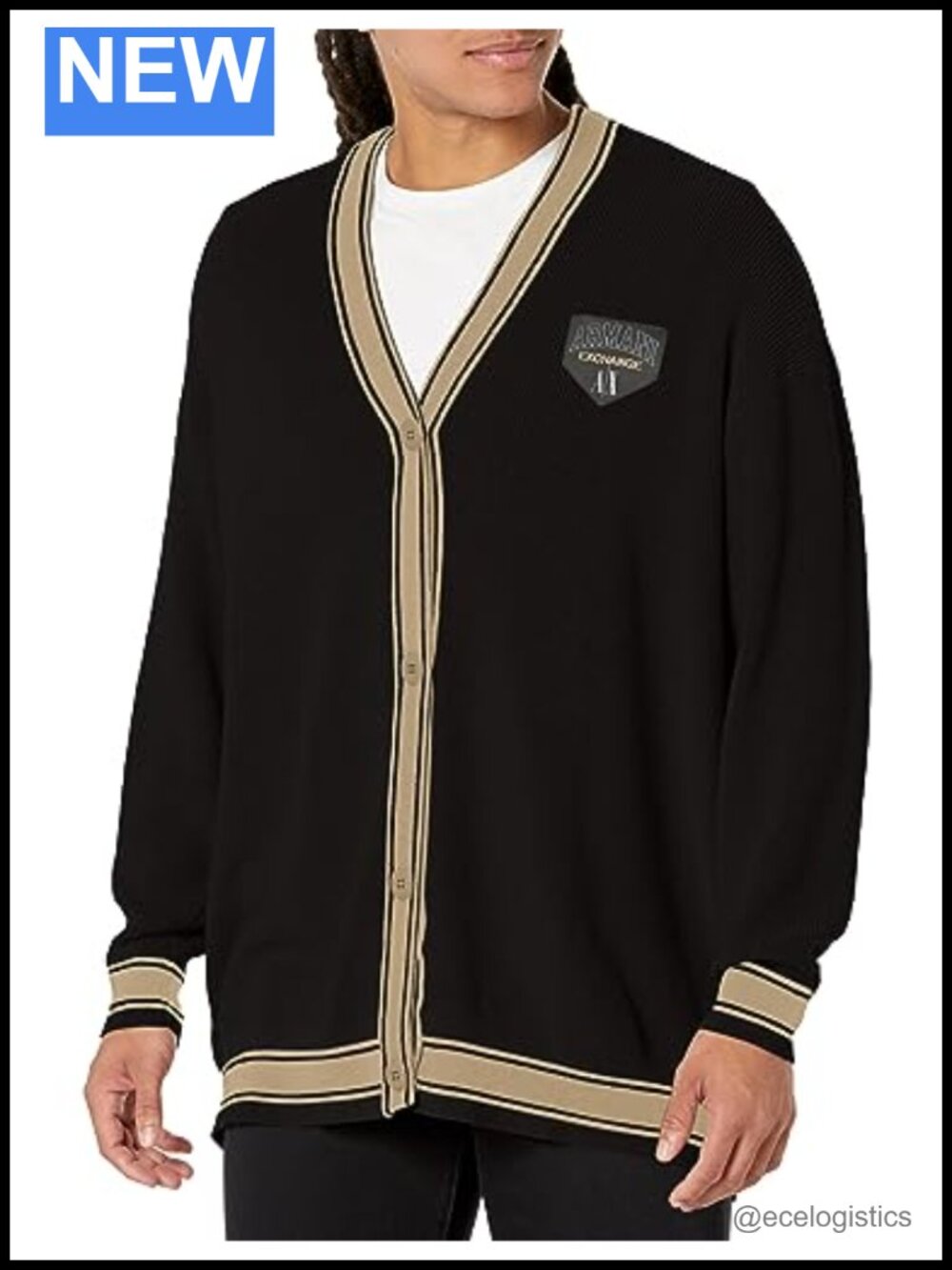Oversized Knit Cardigan Button Front Cotton Blend Sweater